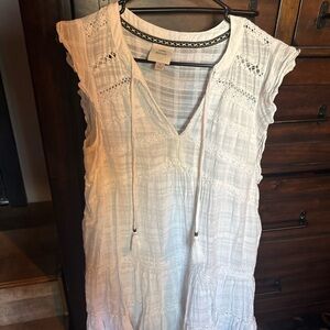 Knox Rose White Tiered Boho Prairie Sleeveless Dress Size M Great Condition